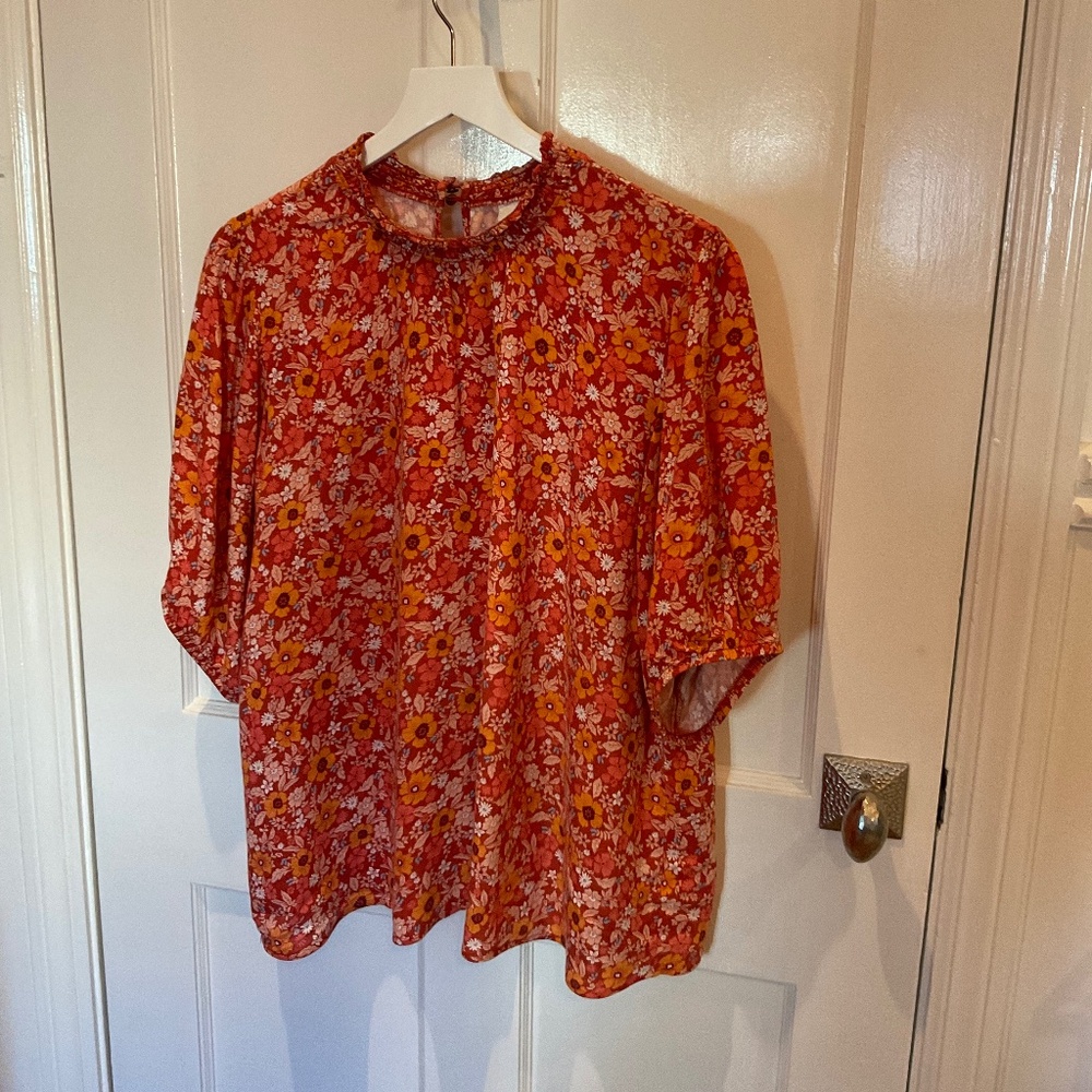 Knox Rise short sleeve floral blouse, XL